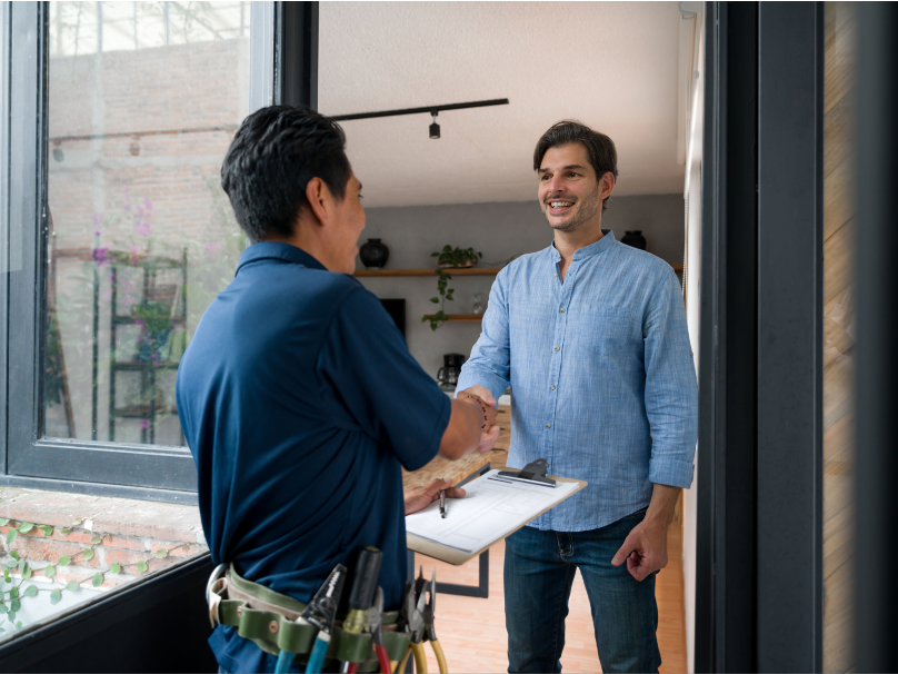 Two men shaking hands